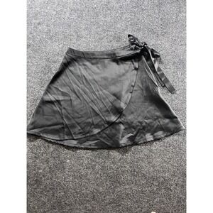 Vintage Sweet Society Womens Satin Wrap Skirt Black Fairy Whimsigoth Size XS